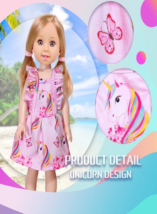 ARTST 14-Inch-Girl-Doll-Travel-Suitcase-Play-Set Doll- Clothes- Accessories Including Luggage Cute Backpack 2 Sets of Clothes- Shoes Camera Computer Phone Tablet Passport (14 inch) - Image 3